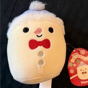 Squishmallows Cream and Red Bow Plush